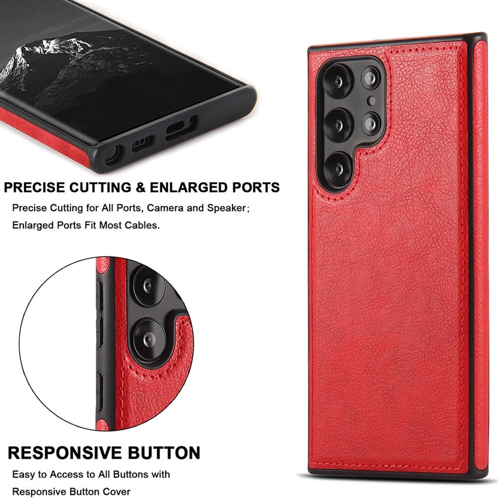 Für Samsung Galaxy S23 Ultra S23 Plus S22 Ultra Plus Handyhülle Stoßfest Matt Luxus Leder Liniennähte TPU Hülle