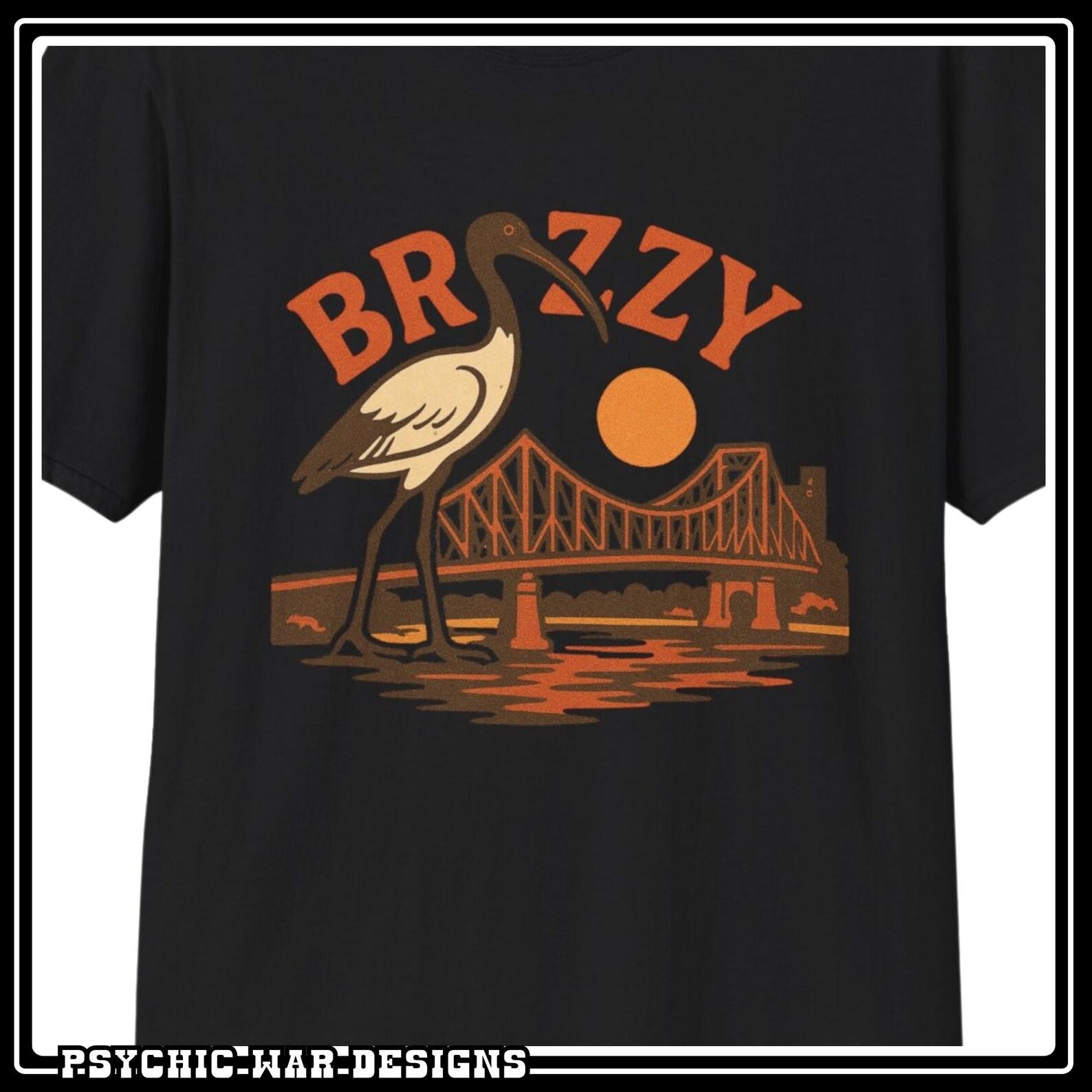 Brisbane Story Bridge T Shirt Brizzy Bin Chicken Bird Shirt Ibis Shirt Brisbane Skyline Retro Brisbane Australia Souvenir Gift L