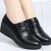 Women's Large Size Soft Leather Wedge Heel Work Shoes - Non-slip and Comfortable
