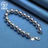 925 Sterling Silver 10mm Hollow Circle Ball Beads Silver Bracelet Jewelry