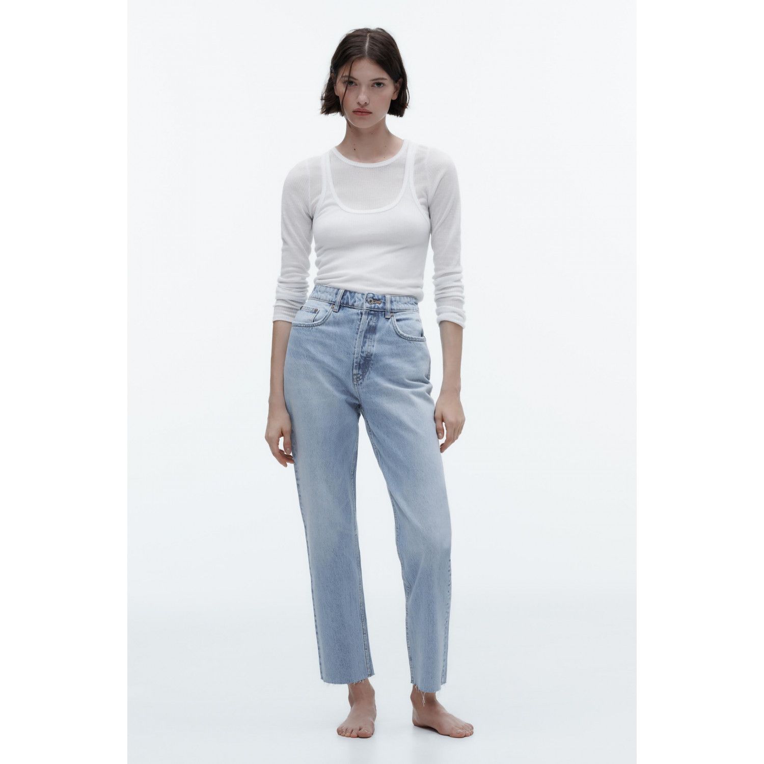 

TRF STRAIGHT FIT CROPPED JEANS