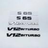 YTW1  3D Letters S63 S65 V12 Biturbo V8Biturbo 4matic+ ABS Emblem for Mercedes Benz W222 W223 Car Fender Trunk Logo Sticker