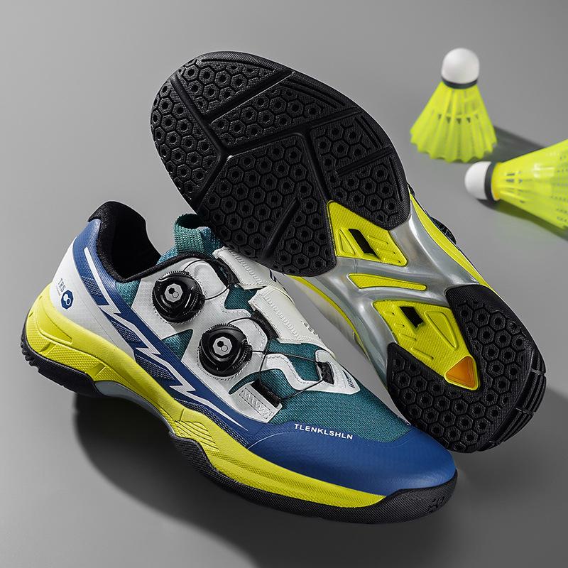 Nové badmintonové boty otočné tlačítko venkovní sporty tenisový trénink neformální pár denní stolní tenis boty