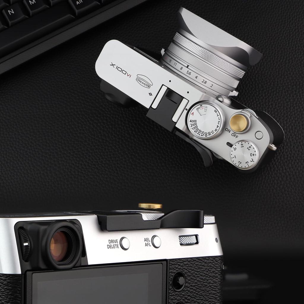 Haoge Metal Hot Shoe Rest Hand Grip for Fujifilm X100VI and X100V Black THB-X2B Thumb-Up Cameras,