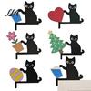 Charmante Eingangsbereich Dekoration Holz Cartoon Katze Türrahmen Anhänger, Niedliches Schwarzes Eck Geschenk für Heimdekoration, Dekoratives Wandaufkleber Foto Rahmen
