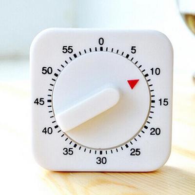 Neuheit Weißer quadratischer mechanischer 60-Minuten-Timer mit Erinnerungszählung für die Küche