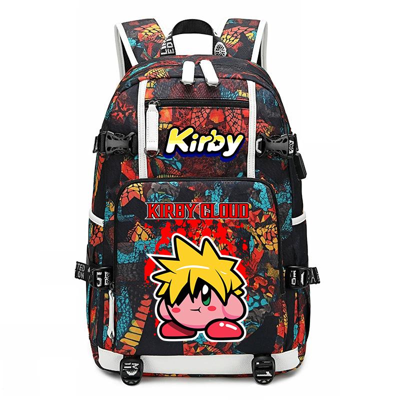 Kirby Cartoon Print Studentenrugzak Grote Capaciteit Reis Schooltas voor Kinderen Tieners