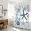 1Pc Cartoon Starfish Printed Waterproof Shower Curtain Partition Privacy Hanging Curtain With 12 Hooks In Various Sizes