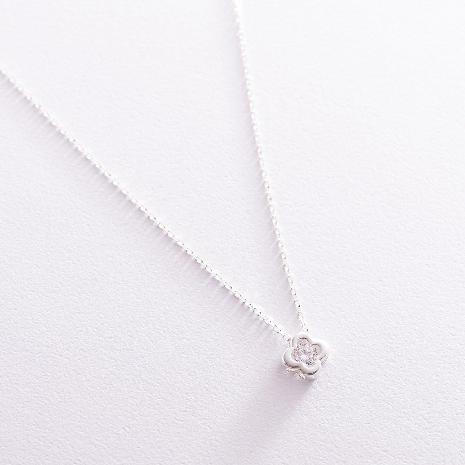 

Срібна каблучка Конюшина (білий фіаніт) Oniks 45 срібний