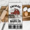 Farm Animals Kitchen Dish Towels Set of 2, Farmhouse Cow Rooster Barn Drying Hand Towel Baking Cooking Cloth, Homestead Tractor Sweet Home Decoration