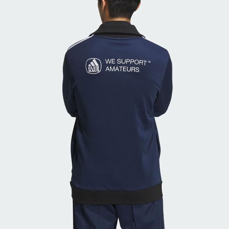 Adidas X Clubhaus Collaboration Track Jacket Three Stripes Color Block Letter Embroidery Golf Retro Jacket Men Jacket Navy-Blue IT6869
