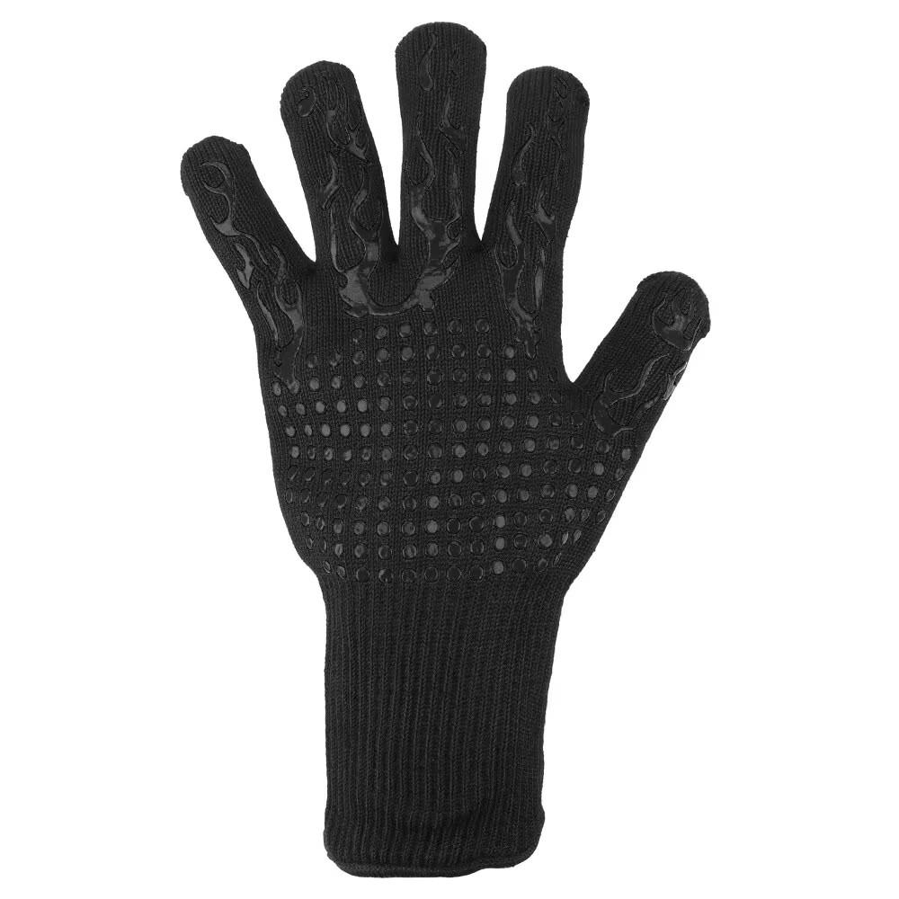 Flame Retardant Non-slip BBQ Fire Gloves Microwave Oven Gloves Oven Mitts Fireproof 300-500 Centigrade Extreme Heat Resistant
