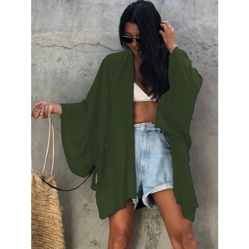 Cardigan Kimono Short Versatile Loose Cover Up  Seaside Vacation Sun Protection Shirt Shawl