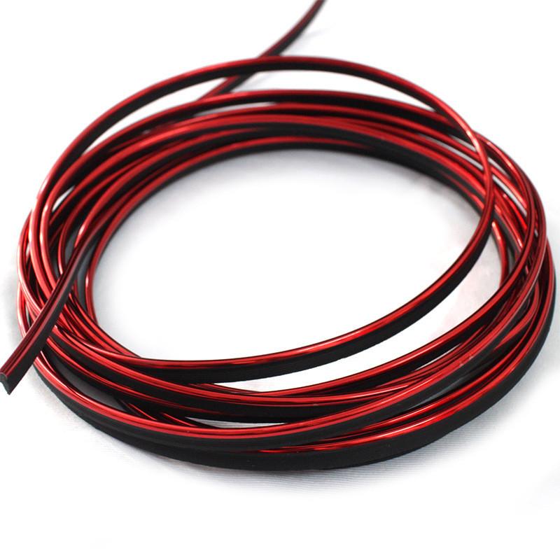 Styling Car Moulding Decorative Filler Strip Interior Exterior Set Red 5 Meters