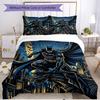 3pcs Duvet Cover Set (1*Duvet Cover + 2*Pillowcase, Without Core), Batman Print Soft All‑Season Bedding Set, Home Bedroom Decor Gift
