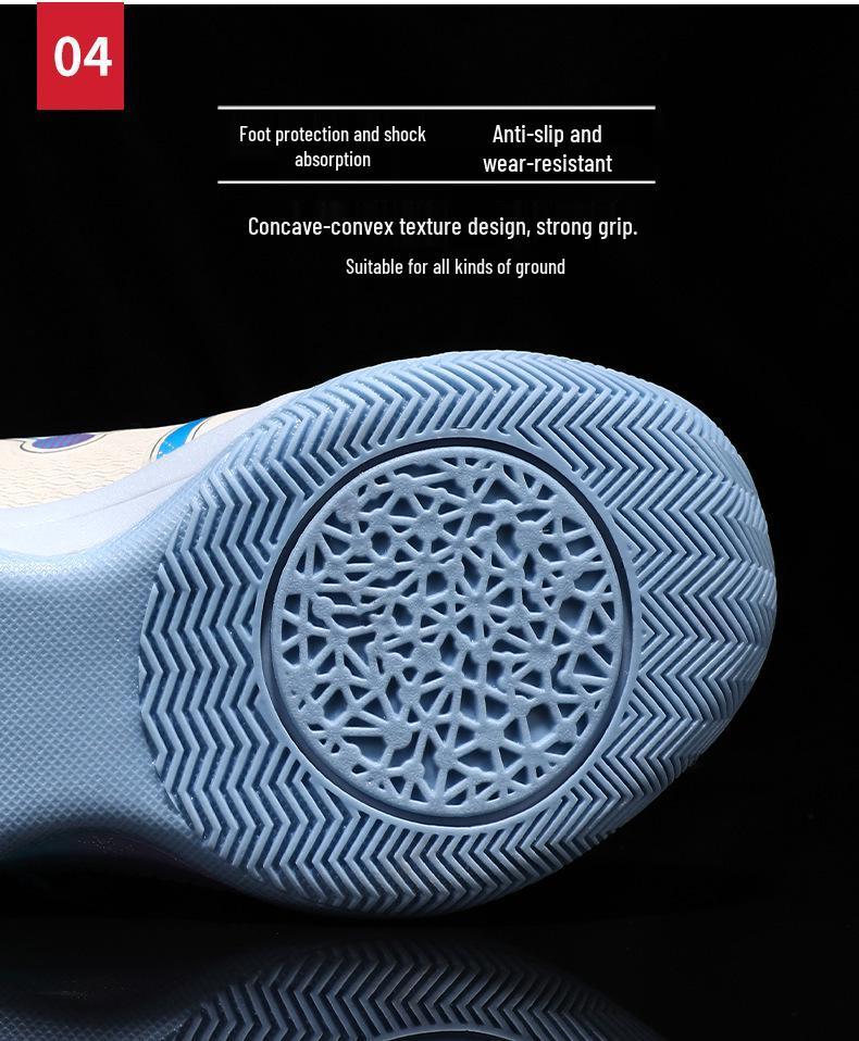 Kids' 2025 Spring/Autumn Basketball Shoes: Non-Slip, Rotary Button, Boys' Training Sneakers for Middle/Big Kids