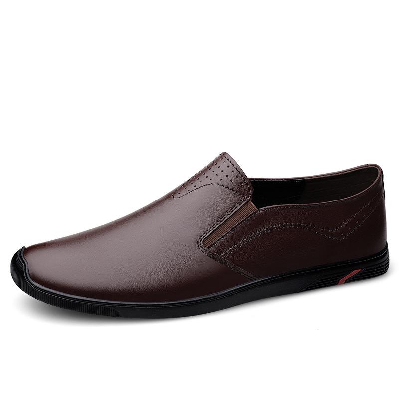 

Мужские новые туфли из коровьей кожи первого слоя, деловые, мужские, повседневные, для вождения, больших размеров, для среднего и пожилого возраста, дышащие, обувь для отцов 45 коричневый