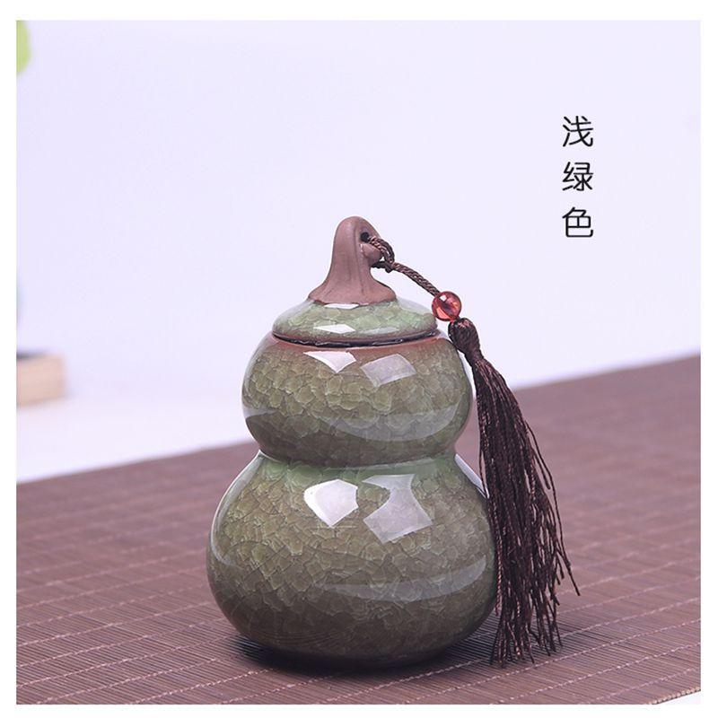 Ice Cracked Ceramic Tea Cans Tea Bag Storage Box Storage Cans with Lid Copper Buckle Tea Sets Home Decoration Accessories