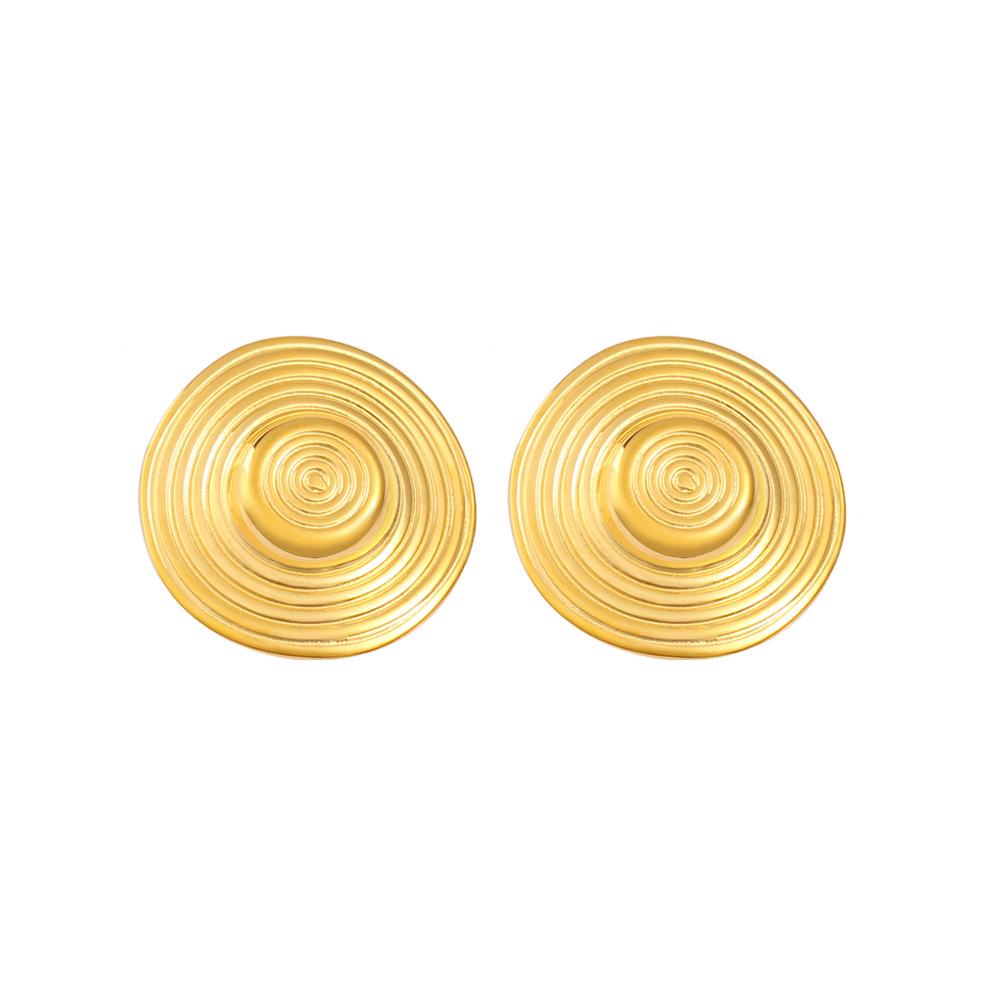 Bohemian Ethnic Stainless Steel Round Hoop Earrings for Women золотой