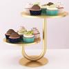 Elegant Two Tiers Birthday Cake Stand Iron Round Dessert Display Tray Metal Dessert Holder for Kitchen or Dining Room