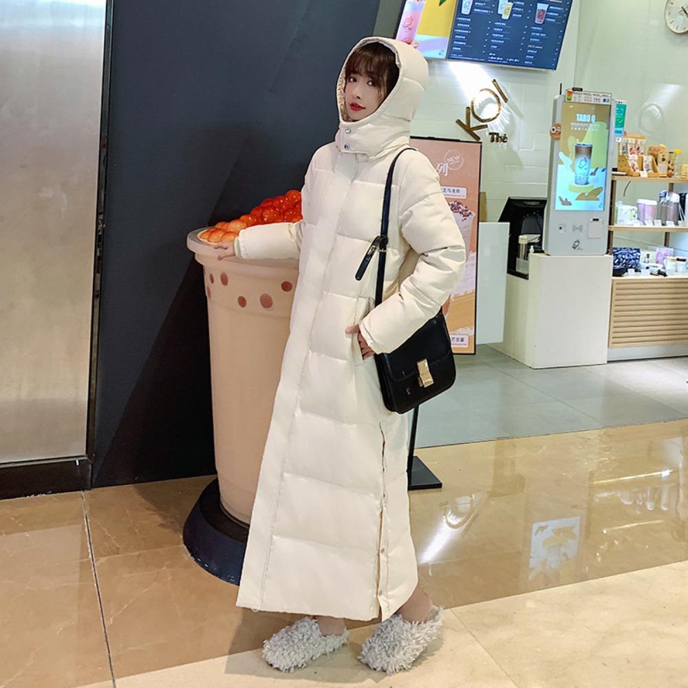 Women's Hooded Long Sleeve Raglan Sleeve Coat Regular Fit Casual Puffer Jacket for Winter Wear