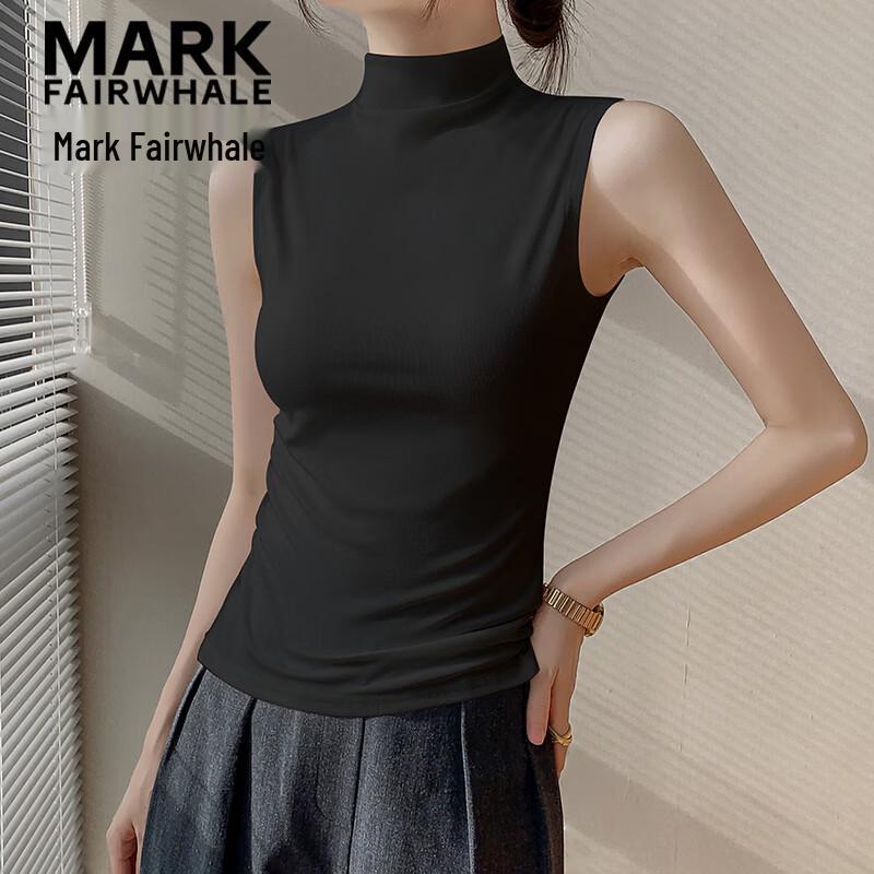 MARK FAIRWHALE Women's Semi-High Collar Sleeveless Tank Top
