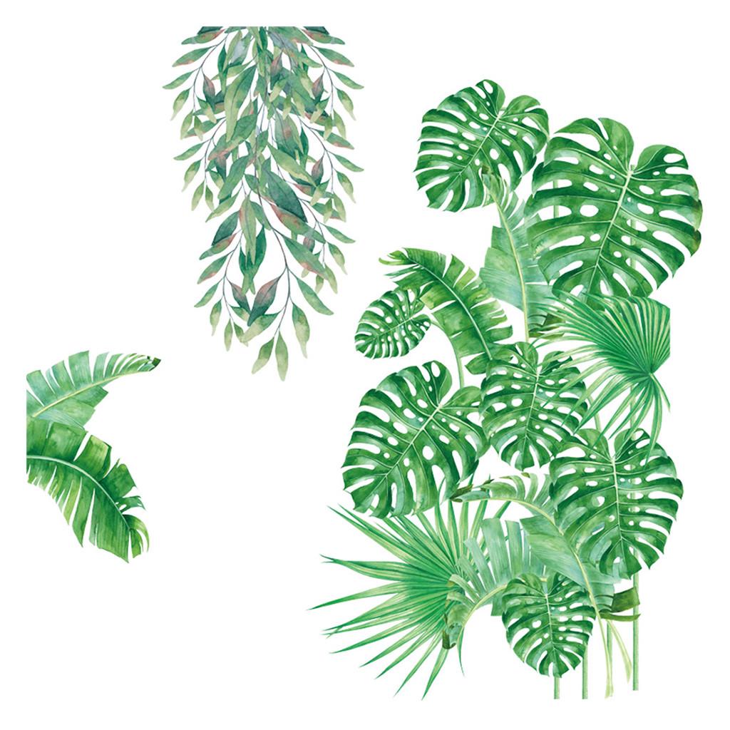 

(Никита) Наклейка на стену с листьями тропических растений, наклейка на внутреннюю стену для дома, детской комнаты One Size зелёный