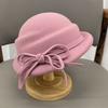 High-end French temperament Australian wool top hat women's new autumn and winter small basin hat high gram weight beret hat
