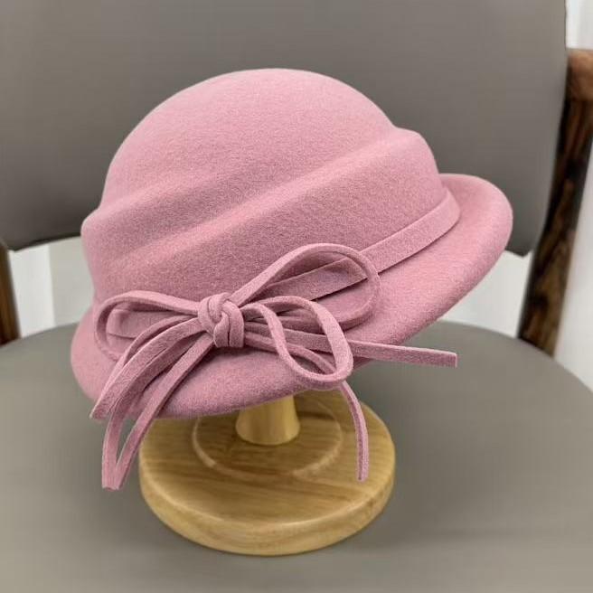 High-end French temperament Australian wool top hat women's new autumn and winter small basin hat high gram weight beret hat