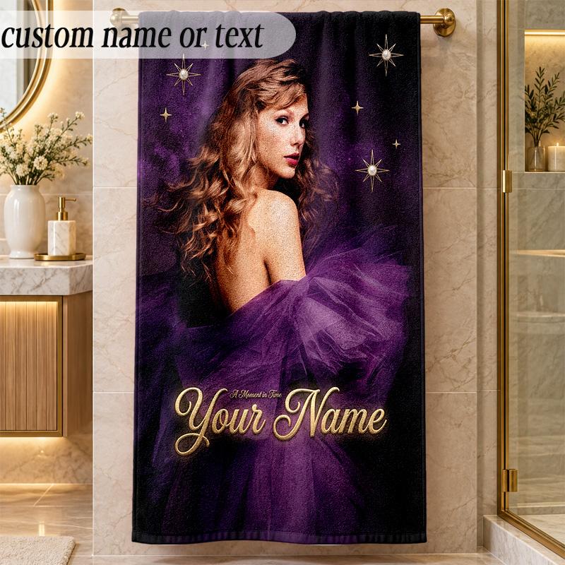 Beach TowelTaylor Swift Custom Name Text Personalized Soft Towel for Beach Pool Indoor Home Decor Gift