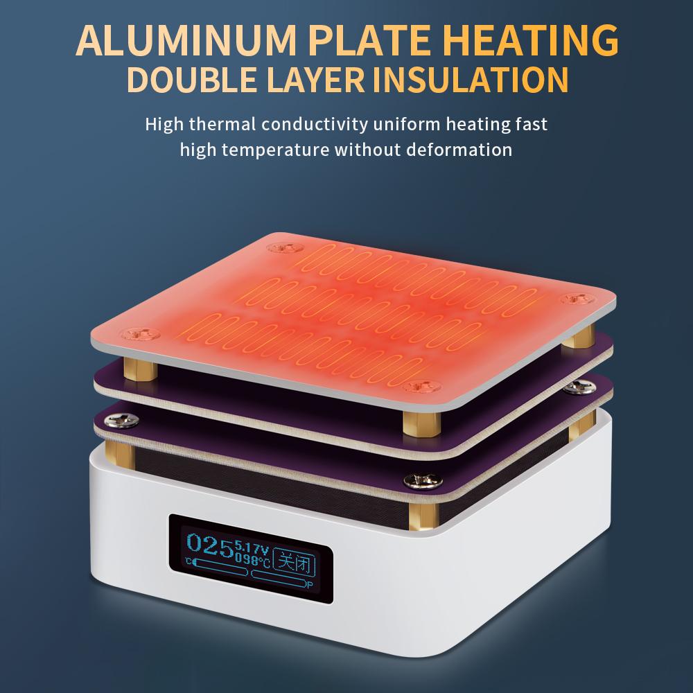 ZFX-G3061 Mini Constant Temperature Heating Table 20V 65W Digital Display Thermostat Soldering Repairing Preheating Platform