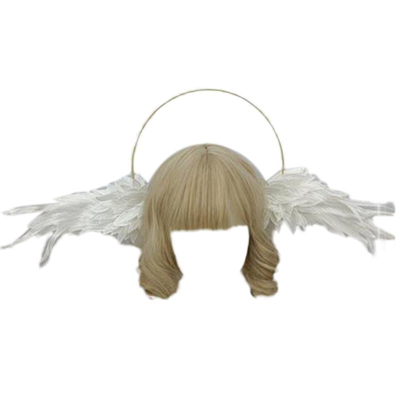 Damska Mary Halos korony opaska na głowę anioł skrzydło Tiara akcesoria do włosów bogini chluba nakrycie głowy na Cosplay