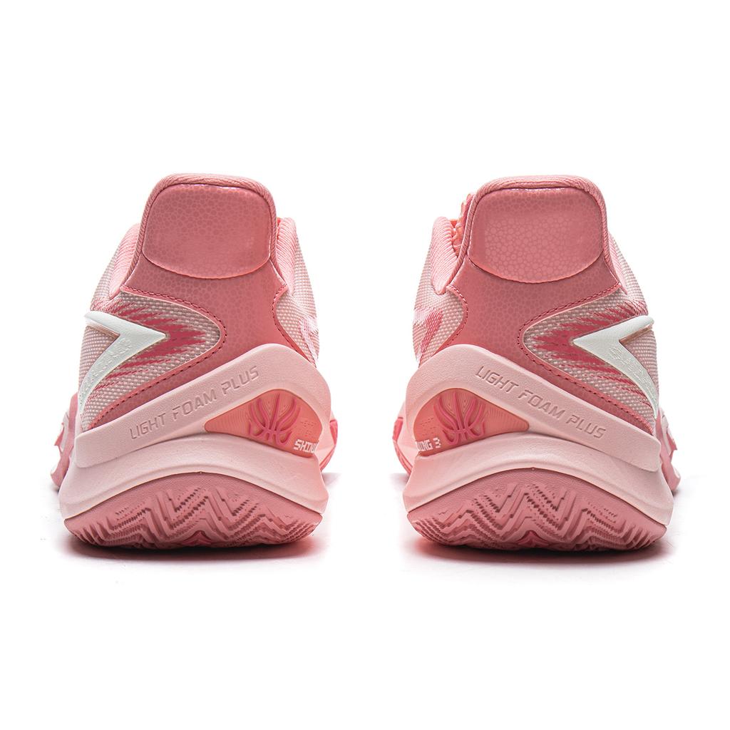 Li Ning Cushioning Slip Resistant Abrasion Resistant Breathable Rebound Grip Low Top Basketball Shoes Men's Pink ABAW007-2