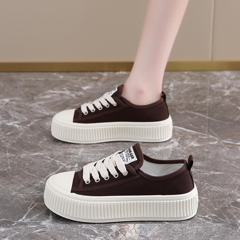 Black canvas shoes new summer platform heightening sports shoes board shoes casual biscuit shoes