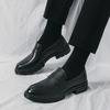 Casual Leather Shoes with British Style Men's Thick Sole Lazy Style Plus Size Low Cut Fashionable Business Shoes