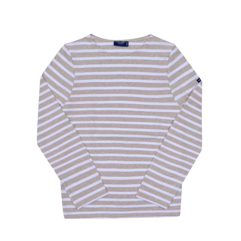 SainT James Modern STripe Long Sleeve T shirT 6870 naTurel Neige 6870 NATUREL NEIGE (S)
