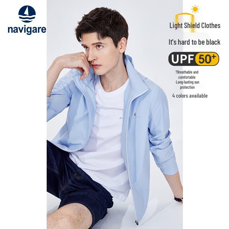 NAVIGARE Men s Lightweight Hooded Sun Protection Jacket L/50