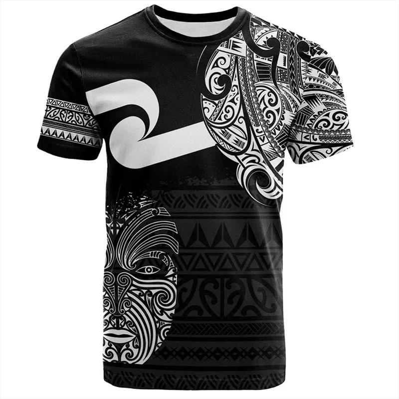 Summer New Zealand Maori Rugby Ball Printed T Shirt Fitness Sports Men  T Shirt Fashion Hawaiian Sports Top S