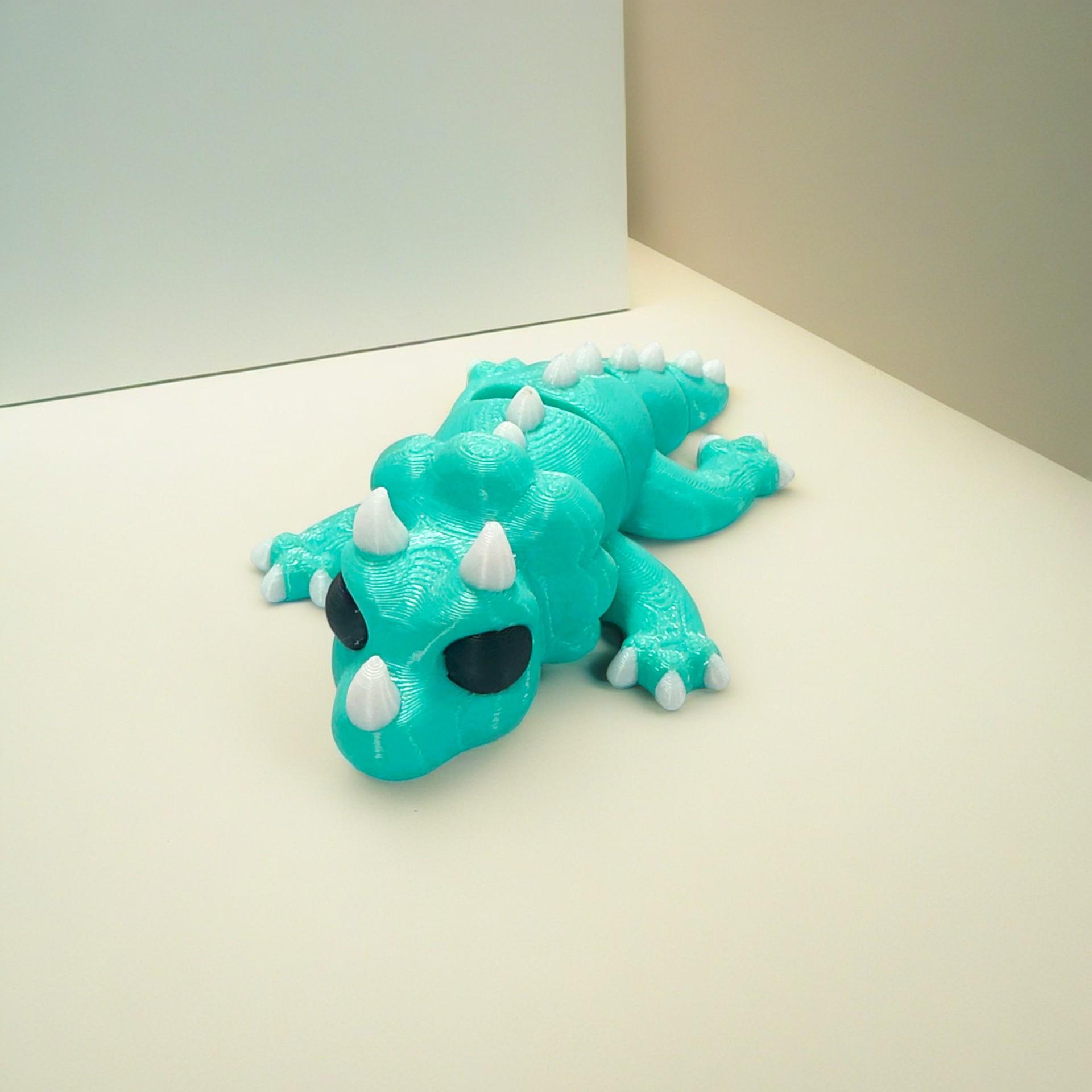 

Подвижный Трицератопс 3D-печать Игрушка – Креативное декомпрессионное украшение для детей 9 x 6.5 x 3 cm синий