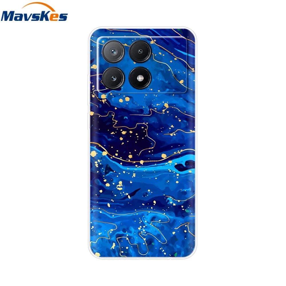For Xiaomi Poco X6 Pro Case TPU Soft Painted Phone Cases For Xiomi Poco X6 PocoX6 Pro 5G Silicone Cover Flower Fundas Protective