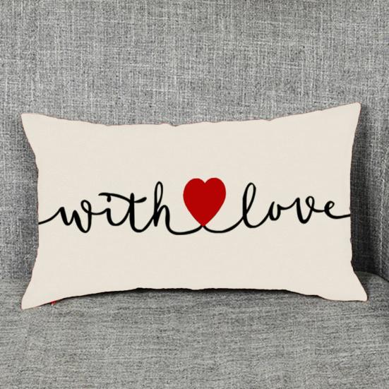 Cushion Case Anti-fading Invisible Pattern Pillow Zipper Reusable Love Sham Furniture Accessories