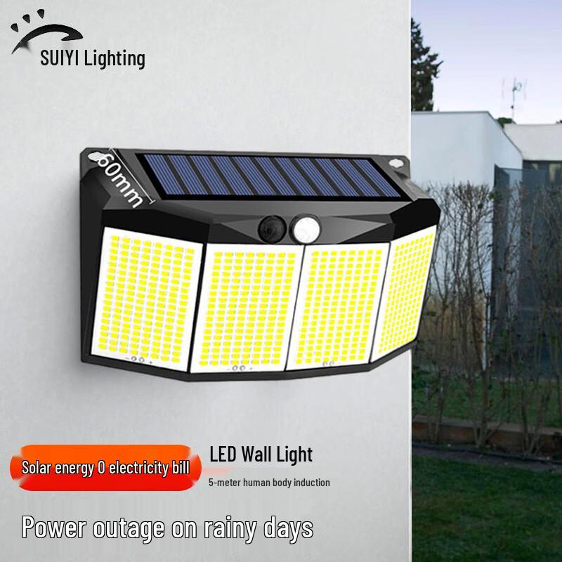 Solar Powered LED Outdoor Wall Light with Motion Sensor