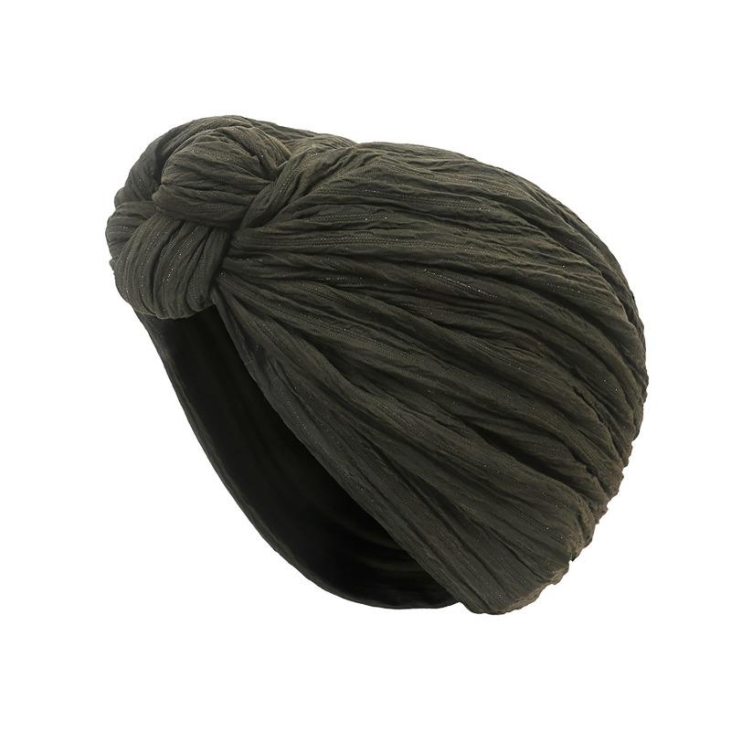 Ladies' Cross Knot Head Cap Spring and Autumn Fashion Knot Head Cap Silver Wire Wrinkled Cap