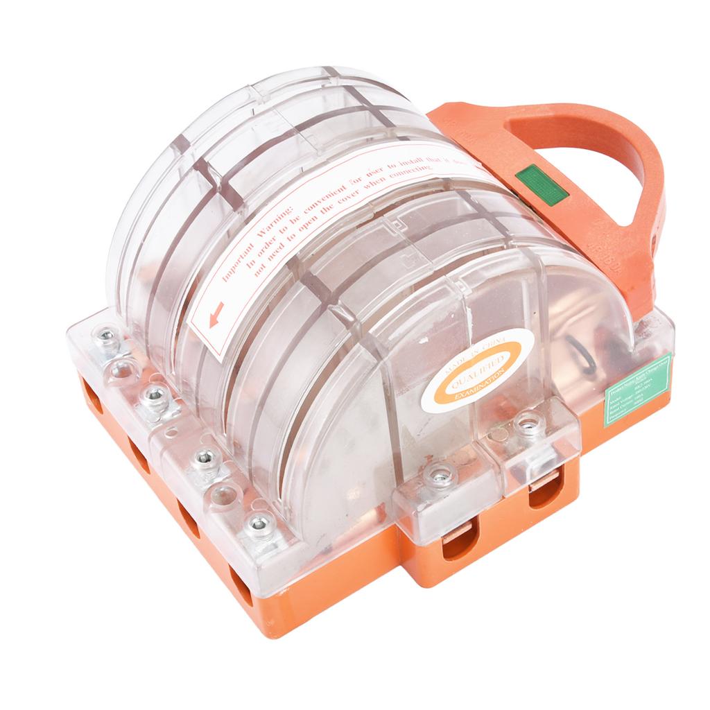 4 Pole Knife Switch Double Throw Transparent Disconnect Knife Switch with LED Indicators 160A AC380V