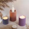 Formy na świeczniki cylindryczne, Paskowane formy na świeczniki cylindryczne na tealighty do DIY świeczników, świeczników, prezentów świątecznych