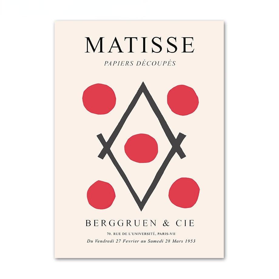 Abstract Matisse Coral Flower Dance Girl Line Wall Art Canvas Poster and Printmaking Living Room Decoration Wall Painting