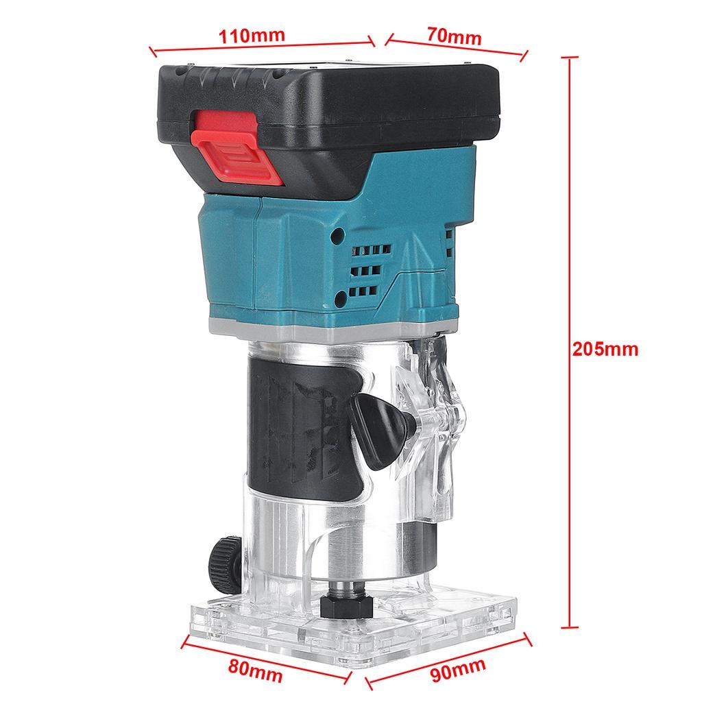 1000W Electric Trimmer Cordless Engraving Slotting Trimming Machine Wood Router with Li-ion Battery for 18V Battery Blue