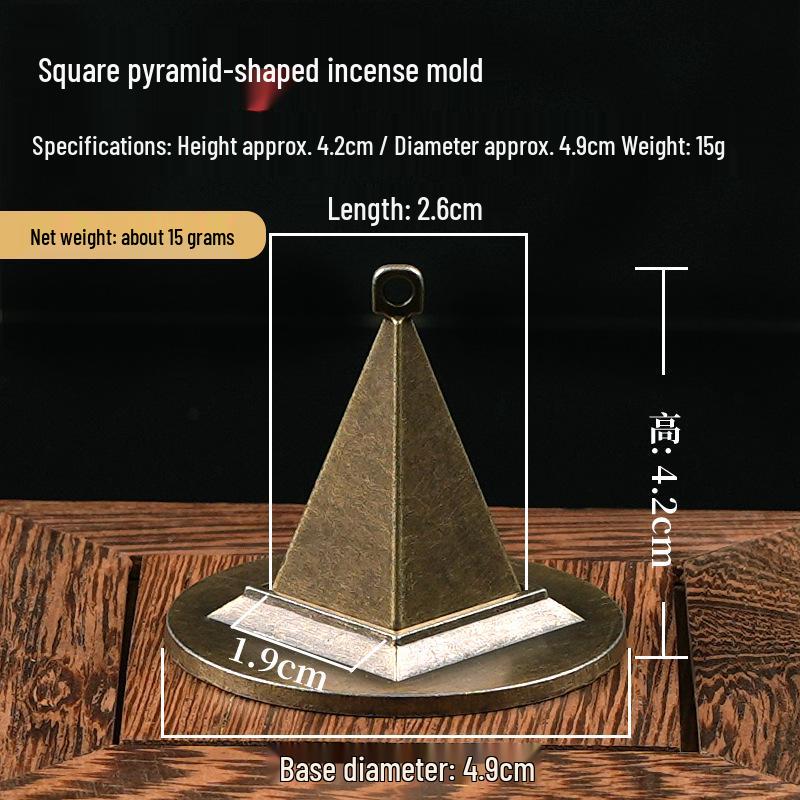 Handmade Brass Incense Set: Pagoda Mold, Sandalwood Powder, Cone Spoon, Boshan Stove