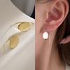 Simple Gold Ear Hanging Earrings Atmospheric High-End Earrings Simple Niche Metal Earrings Women