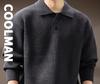 Men's Winter Heavyweight Henley Collar Retro Knit Sweater